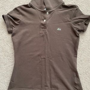 brown Lacoste collar shirt